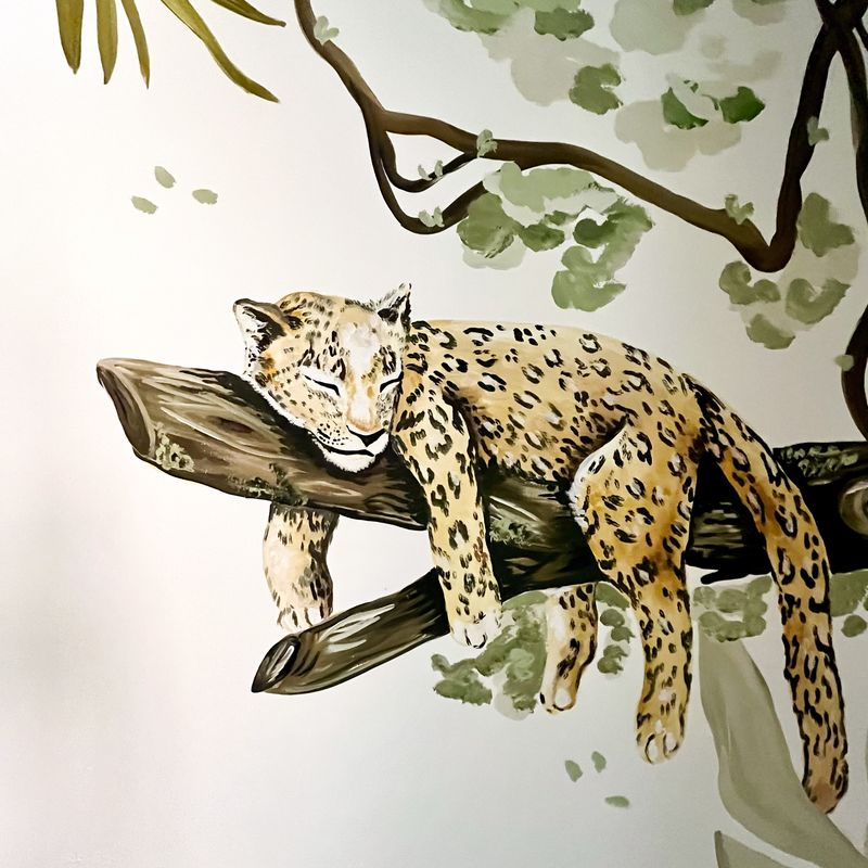 Mural Leopardo en el árbol — Infantil niño