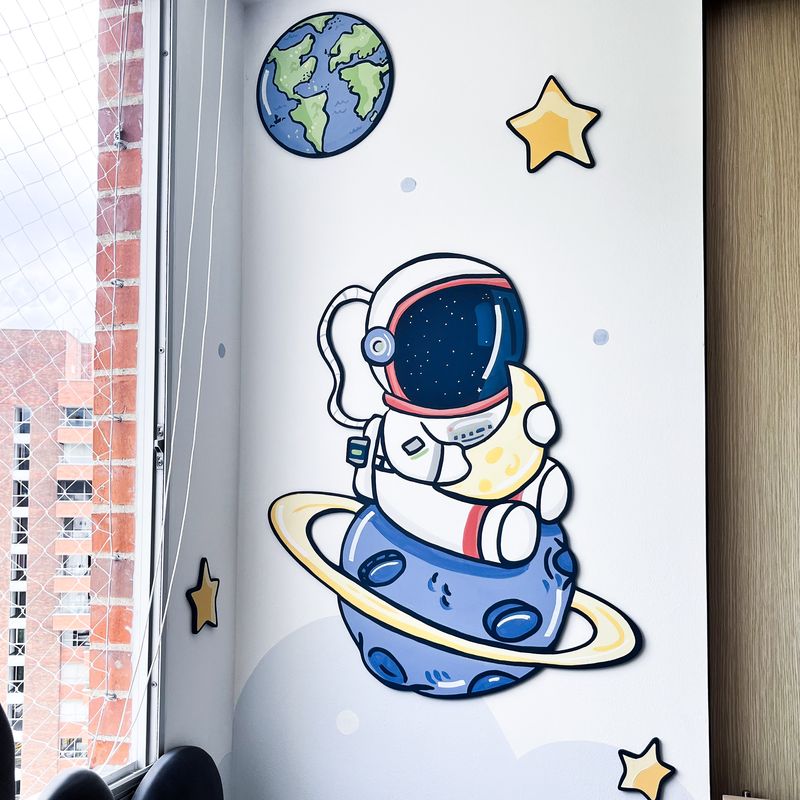Mural Astronauta — Infantil niño
