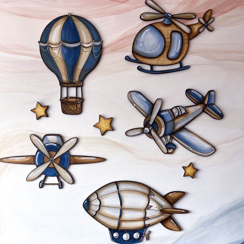 Mural Aviones vintage