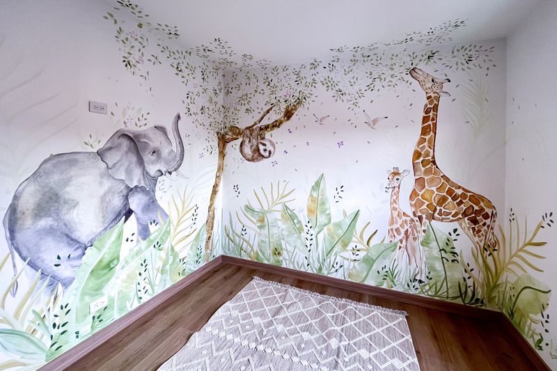 Mural Safari en la selva — Infantil